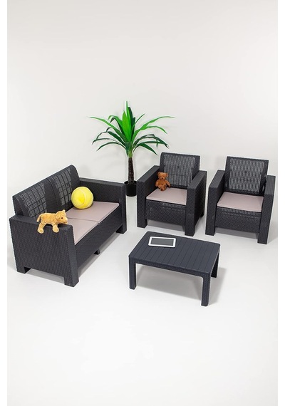 Aksu 2+1+1+s Balkon&teras Bahçe Mobilyası/antrasit Diğer