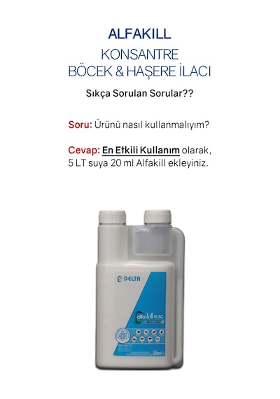 Alfakill 15 Sc 500 Ml Konsantre Haşere Ilacı - Pire, Kene, Akrep, Hamamböceği, Sivrisinek, Karasinek