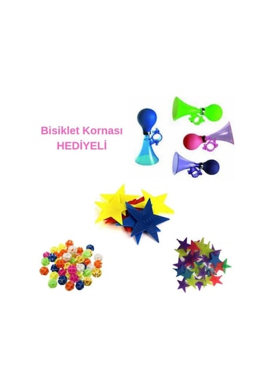 Hellove 3 Çeşit Bisiklet Süsü Seti + Havalı Korna Çok Renkli