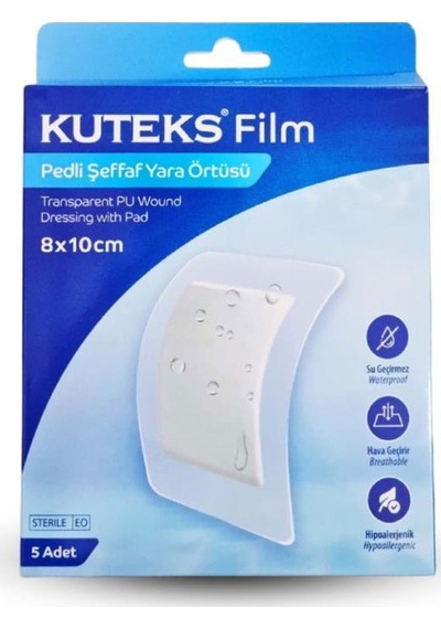 Kuteks Film Pedli Şeffaf Yara Örtüsü 8x10 Cm 5li Kutu