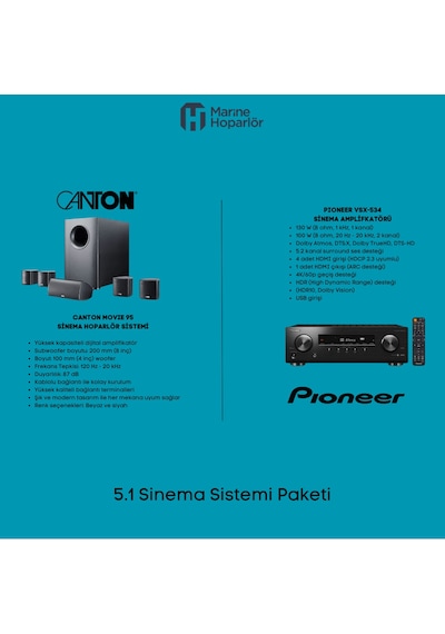 Pioneer VSX-534 Amflikatör + Canton Movie Sinema Sistemi