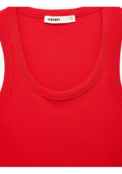 Koton Pamuklu U Yaka Slim Fit Atlet Kırmızı 6sak10269ek
