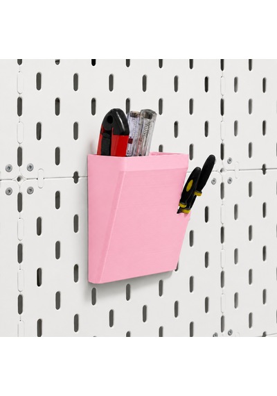 Pegboard Duvar Düzenleyici Organizer Seti Kalemlik, Çok Amaçlı Kutu, Mini Raf Ve Askılık Modüllü Modüler Duvar Organizasyon Sistemi 124-Pembe