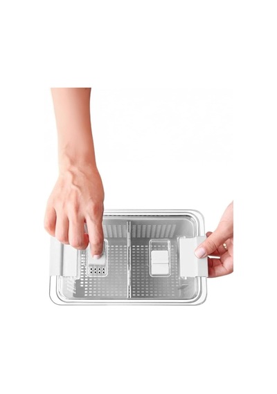 Beyaz 2'li 2,5 Litre Süzgeçli Bölmeli Organizer Buzdolabı Hava Geçirmez Saklama Kabı Diğer