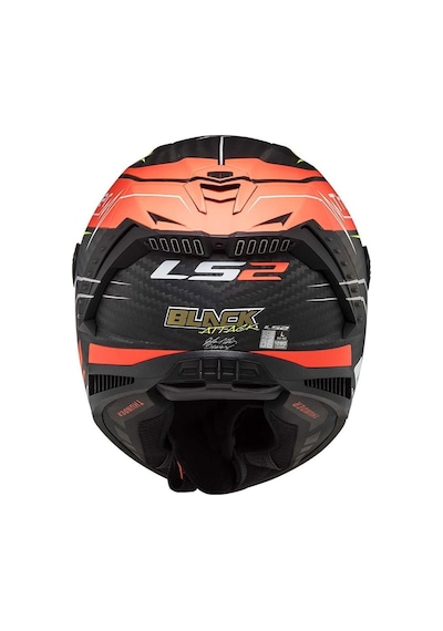 Ls2 Thunder Karbon Attack Full Face Motosiklet Kaskı 66957 Mat Kırmızı - Neon Sarı
