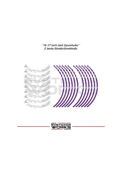 Yamaha Mt-25 Jant Sticker Dış Ve İç Set Sticker Jant Şeridi Mor