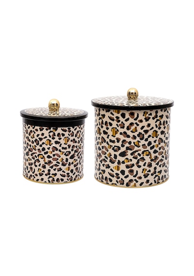 Evle Leo Topuz Kulplu Saklama Kabı 2'li Set 17.5 x 18 CM + 14 x 15 CM