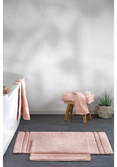 Yataş Bedding Felicia Banyo Paspası Seti - Pudra (50x60 cm + 60x100 cm) Pudra