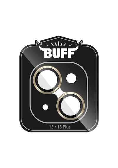 Buff Apple Uyumlu iPhone 15 / 15 Plus Kamera Metal Lens Koruyucu Gold