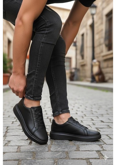 Fort 2626 Rochi Ryt Rahat Hafif Lastikli Giyim Sneaker Erkek Ayakkabı Siyah
