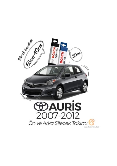 Toyota Uyumlu Auris Ön Arka Silecek Seti 2007-2012 Bosch Aerotwin