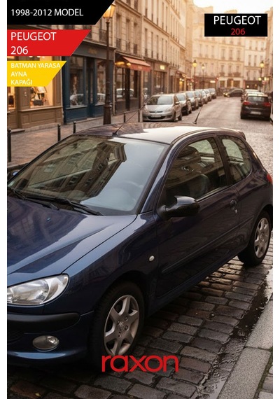 Peugeot 206 1998-2012 Batman & Yarasa Ayna Kapağı Parlak Piano Black Sport