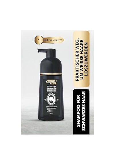 Softto Plus Black Haır Shampoo Siyahlaştırıcı Şampuan 350ml Beyaz