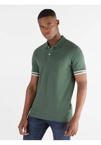 Guess Pique Slim Fit Erkek Polo T-shirt M6gp60k3076 Yeşil