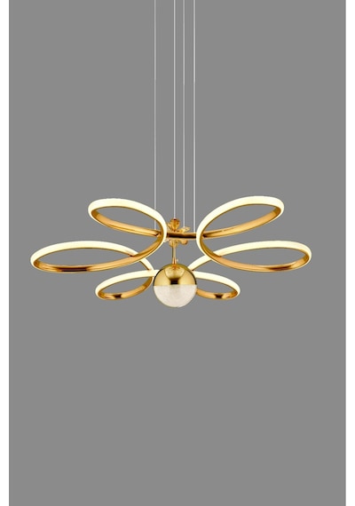 Papatya Model Gold Kaplama 3 Renk Metal Salon Mutfak Oturma Yatak Odası Modern Led Sarkıt Avize Gold Kaplama