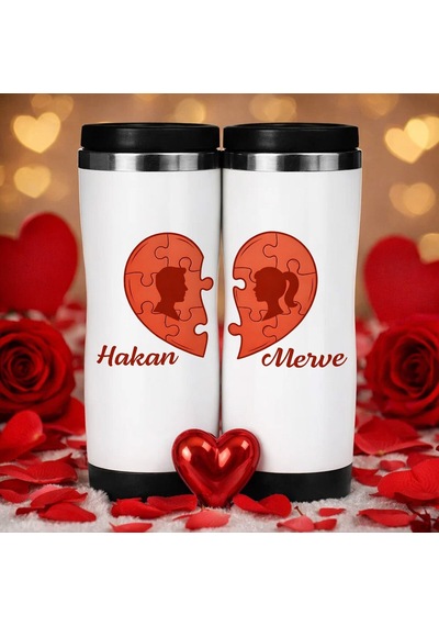Bk Gift Kişiye Özel Çift Sevgili Tasarımlı İkili Çelik Termos Bardak -1, Sevgiliye Hediye, Sevgililer Günü Hediyesi Kobitmeyencom36281 Bk Gift Renkli
