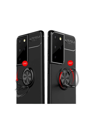 Samsung Galaxy Uyumlu S21 Ultra Kilif Yüzüklü Magnetli Ravel Case 389752999