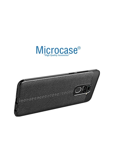 Xiaomi Redmi Note 9 Leather Tpu Silikon Kilif - Siyah + Cam (Seç) 435859809