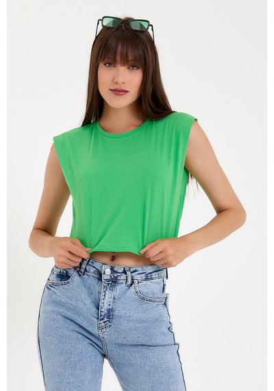 Kadın Regular Fit Crop Tişort Spr22tsk128 001