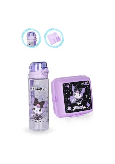 700 Ml Kuromi Matara + Kuromi Beslenme Kabı, Yemek Kabı Kuromi Suluk Çocuk Matara Beslenme Kutusu
