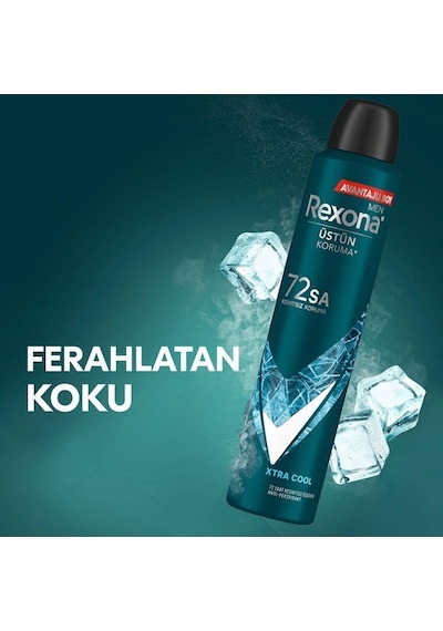 Rexona Men Xtra Cool 72 Saat Erkek Sprey Deodorant 200 ML