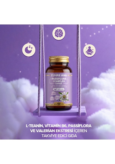 L-teanin, Vitamin B6, Passiflora Ve Valerian Ekstresi İçeren Takviye Edici Gıda