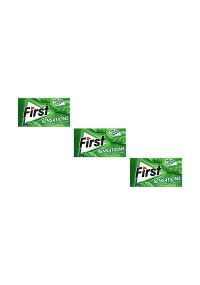 First Sensations Yeşil Nane Aromalı Şekersiz Tatlandırıcılı Sakız 3'lü