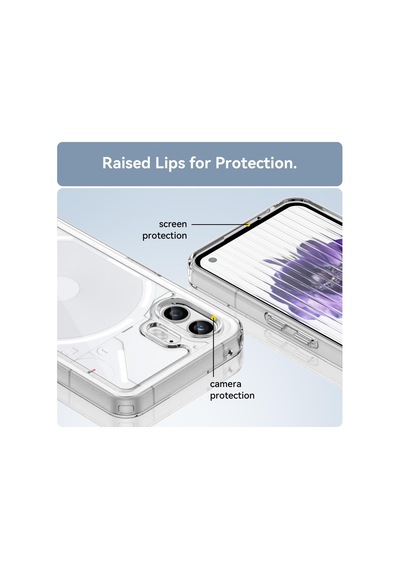 Caseonn Nothing Phone 2 Kılıf Kamera Korumalı Darbe Emici Şeffaf Arka Kapak Tam Şeffaf