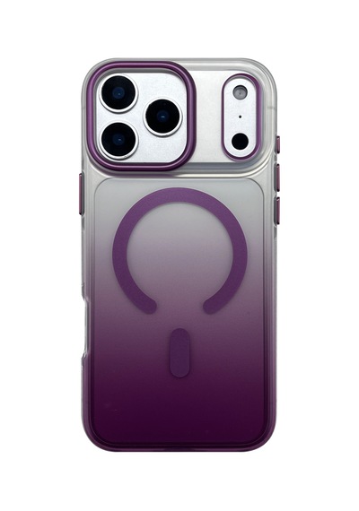 Sbprc İphone 18 Pro Max / 17 Pro Max İçin Kılıf Renk Geçişli Şeffaf M-safe Şarja Uygun Augus Kapak Bordo