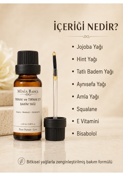 Minia Bahçe Tırnak Ve Tırnak Eti Bakım Yağı 20 Ml Fırçalı Aplikatörle Yoğun Bakım