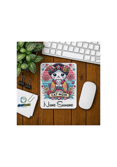 Kişiye Özel Kedi Annesi Baskılı Oyuncu Mousepad 0159