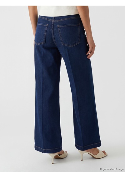 Lcw Comfort İndigo Wideleg Fit Kadın Jean Pantolon
