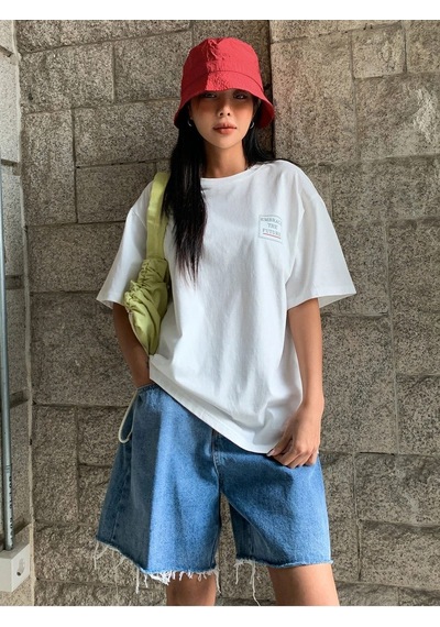 The Future T-shirt - Beyaz Oversize Baskılı Bisiklet Yaka Beyaz