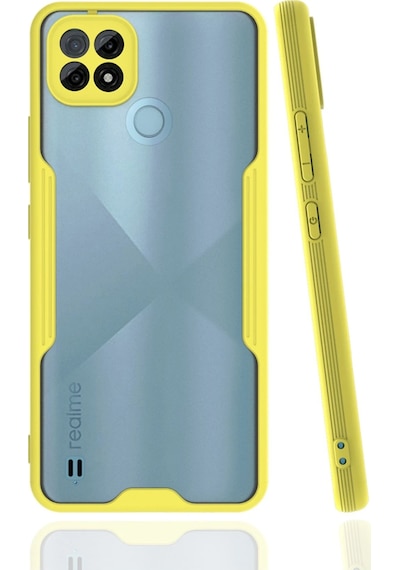 Gld-spt- Newface Realme C21 Kılıf Platin Silikon - Sarı