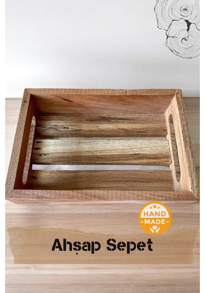 Asaf Atelier El Yapımı Gürgen Ağacı Ahşap Sepet & Ahşap Kasa