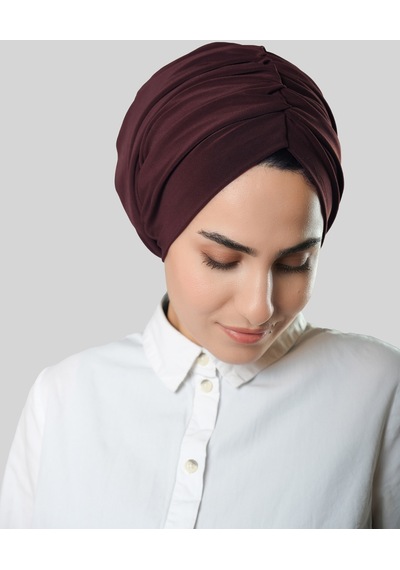 Hürrem Bone Kahve Drapeli Salaş Tesettür Bone Sandy Büzgülü 2315 14 Kahverengi