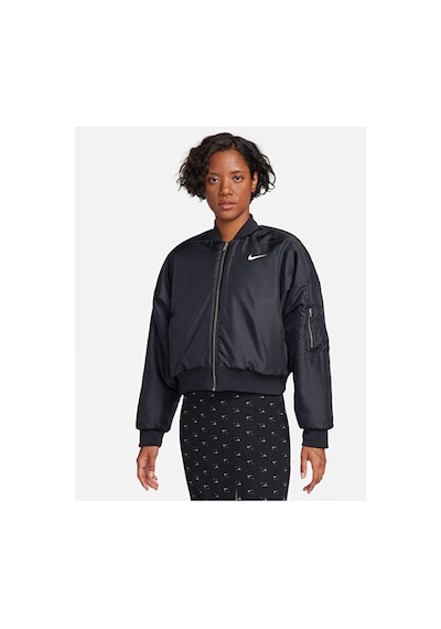 Nike Geniş Kalıp Kadın Günlük Çift Taraflı Bomber Ceket W Sportswear Fb8692-010 Siyah Bej