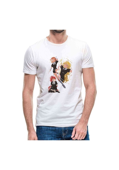 Anime Fairy Tail Glass Guild Emblem Baskılı Beyaz Erkek Tshirt (531002147)