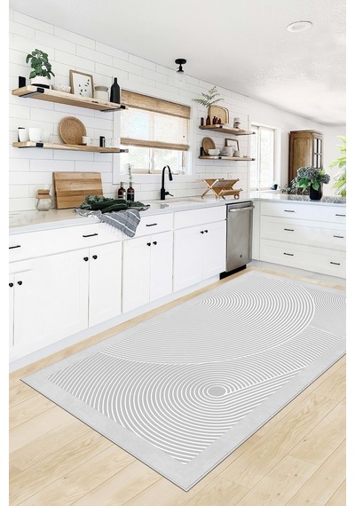 West Home Makinede Yıkanabilir Kaymaz Taban Leke Tutmaz Modern Gri Mutfak Halısı Salon Halısı Ve Yolluk Wh 581 Grey