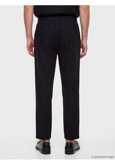 Lcw Vision Siyah Regular Fit Keten Görünümlü Erkek Pantolon Lcw Vision Siyah Regular Fit Keten Görünümlü Erkek Pantolon