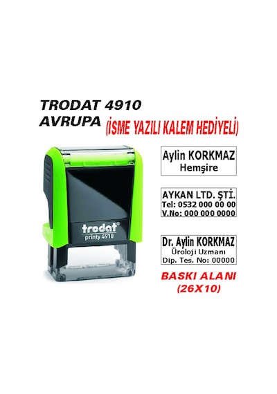 Kaşe - Trodat 4910 - Hemşire - Doktor Kaşesi N11.2974