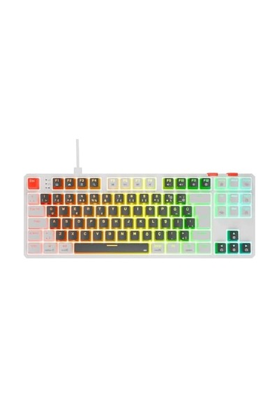 Yoru Tkl Gri/beyaz Type-c Bağlantılı Outemu Red Swich Q Mekanik Gaming Oyuncu Klavye Rgb