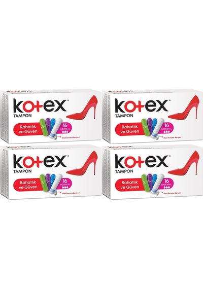 Kotex Tampon Normal 64 Lü Set 4pk 16