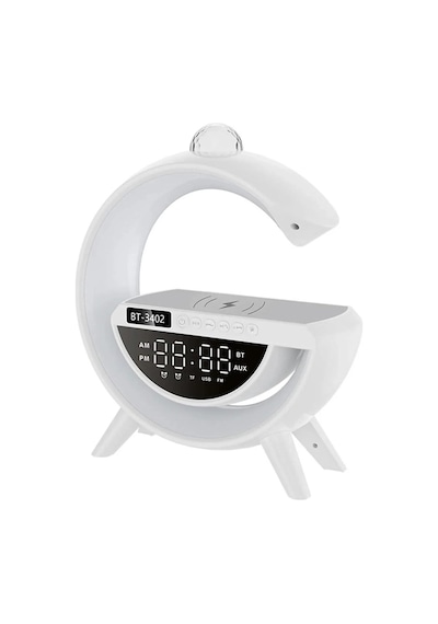 Polygold BT-3402 Dijital Saat Ve Alarmlı RGB Ledli 15w Kablosuz Şarjlı Bluetooth Hoparlör
