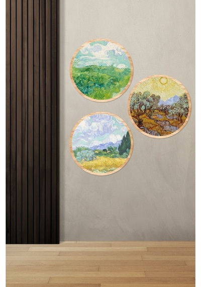 Notpa Van Gogh 3'lü Dekoratif Tablo Seti 33 Cm Çap 33 Cm 8692016028363
