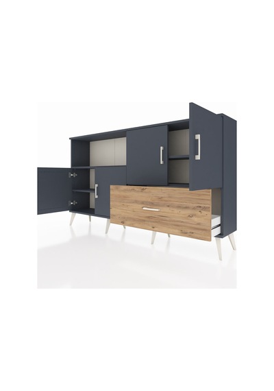 Arges Konsol 4 Raflı Tek Çekmeceli 4 Kapaklı 176x30x99 Antrasit-a Antrasit-antrasit/çam Arges Konsol 4 Raflı Tek Çekmeceli 4 Kapaklı 176x30x99 Antrasit-a Antrasit-antrasit/çam