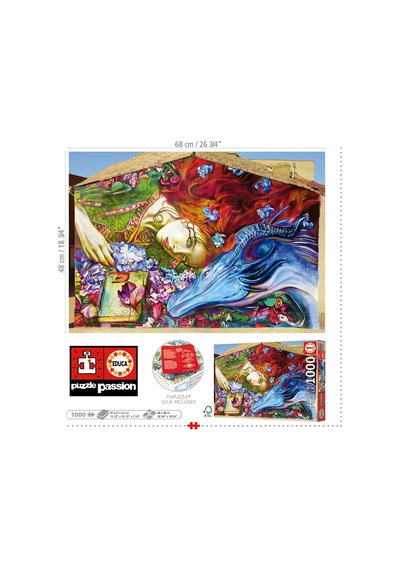Educa 1000 Parça Aziz George Puzzle - 19926 - Sant Jordi Lily Brick