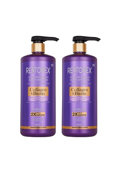 Restorex Collagen Biotin Dolgunlaştırıcı Bakım Şampuanı 900 Ml 2 Adet