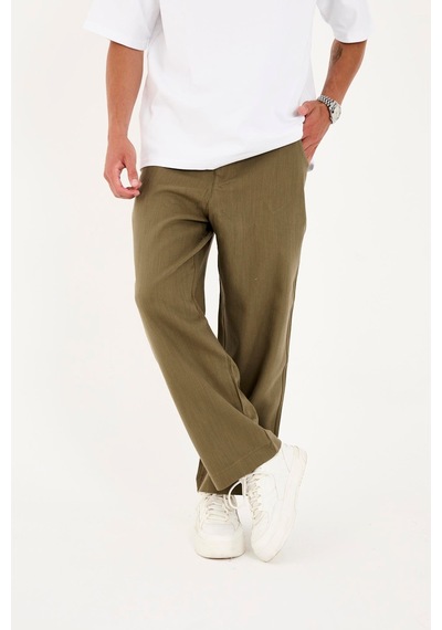 Rocqerx R-4419 Fermuarlı Baggy Pantolon Haki
