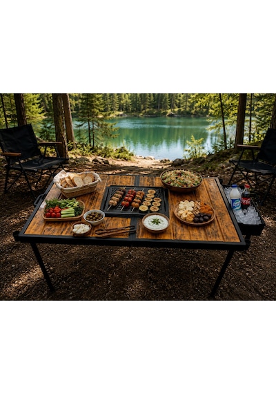 Mangal Masası, Piknik Masası, Taşınabilir Kullanışlı Keyif Masası, Mutfak Masası, Yemek Masası Ahşap
